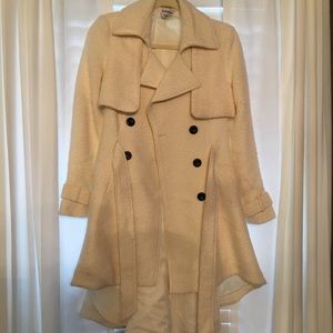 Bebe high low cream coat